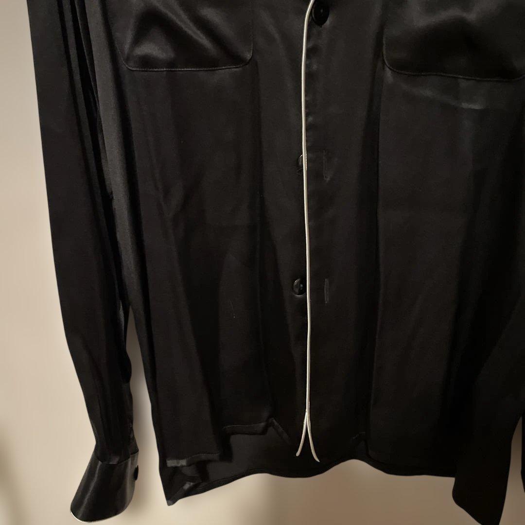 強*壺様 美品　Casablanca シルク パジャマシャツ　Mサイズ　ブラック