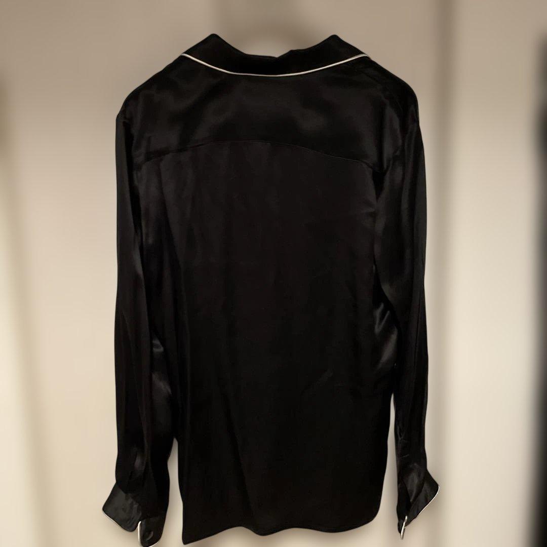 強*壺様 美品　Casablanca シルク パジャマシャツ　Mサイズ　ブラック