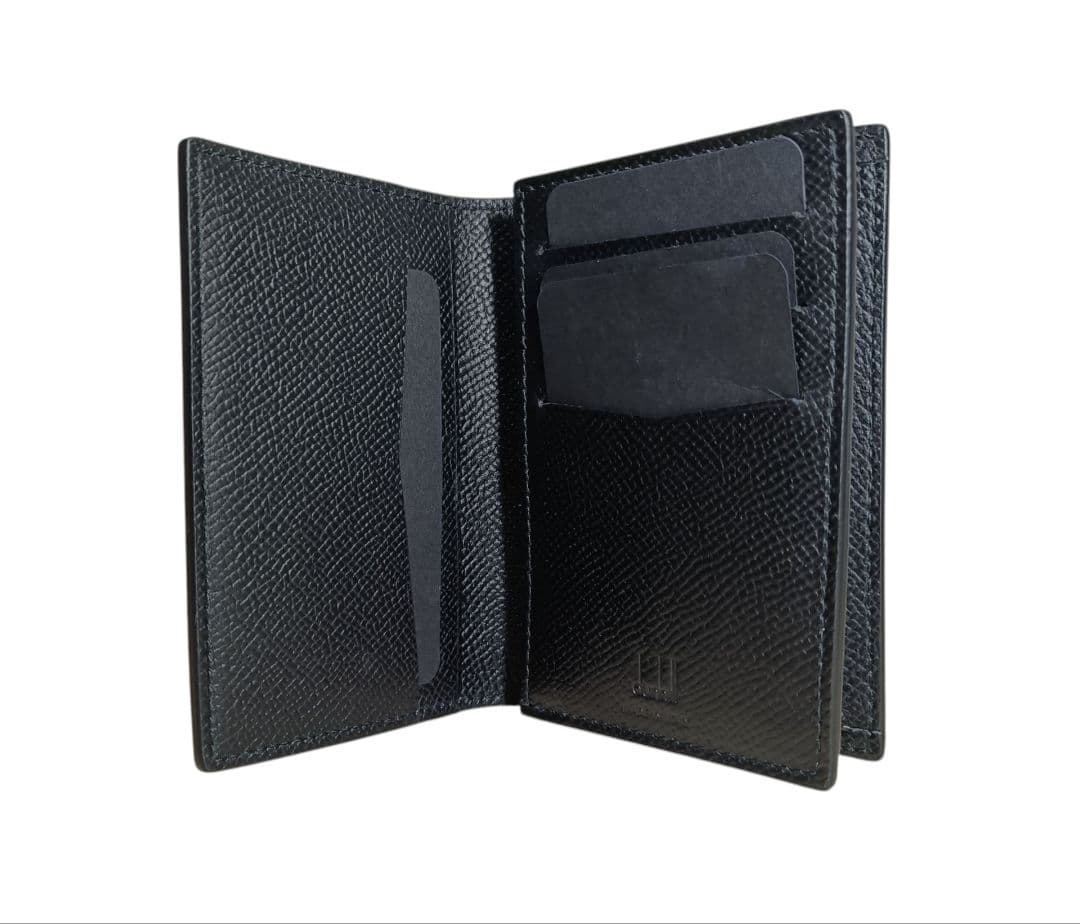 【新品未使用】ダンヒル 名刺入 シボ革 レザー 現行 証明書 箱付 ブラック