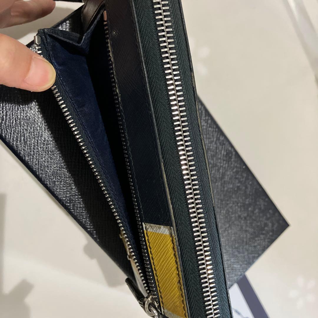 PRADA プラダ ラウンドファスナー長財布 バイカラー
