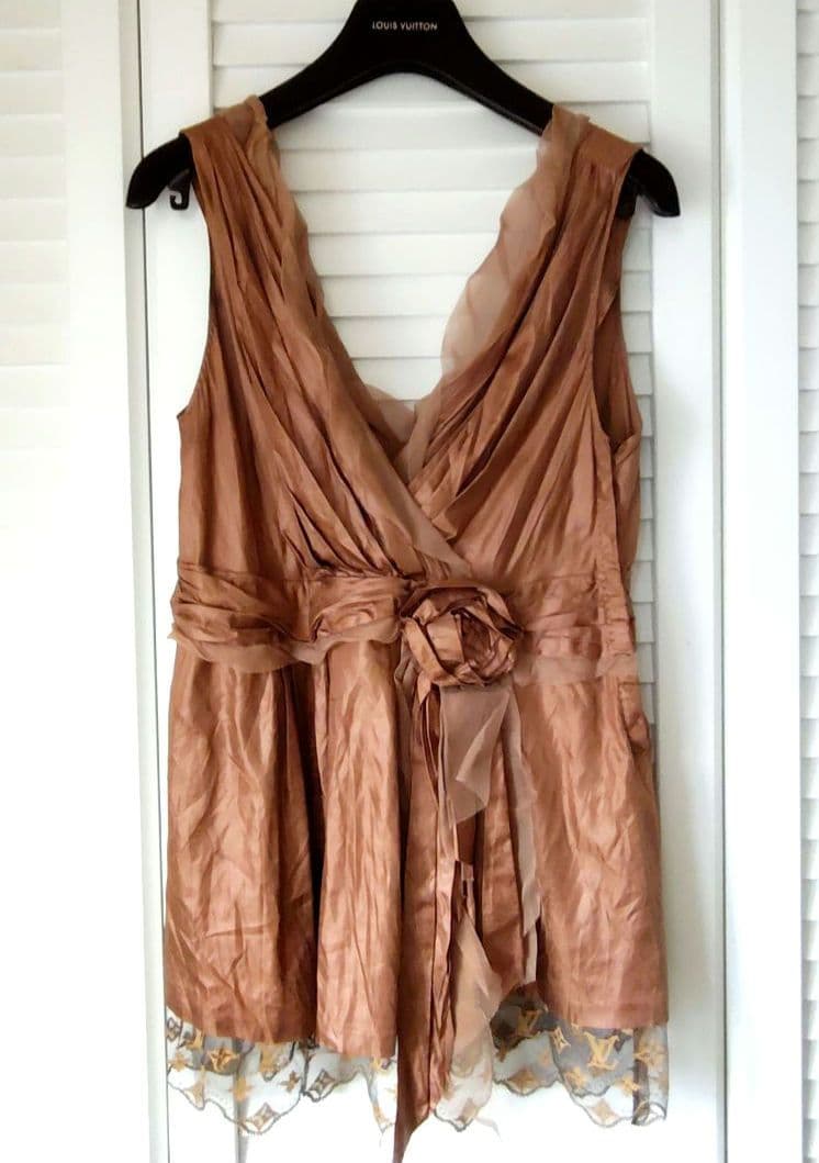 【LOUIS VUITTON】モノグラム柄レース キャミソール 36 美品