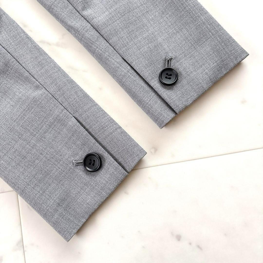 美品　プラステ　パンツスーツ　ノーカラー　グレー　セットアップ　フォーマル