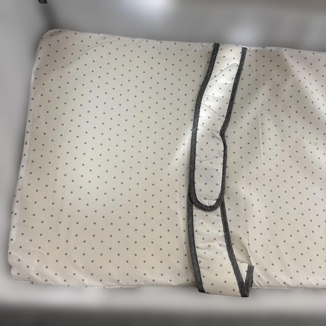 【美品】グレー　ベビーベッド 蚊帳カバー付き