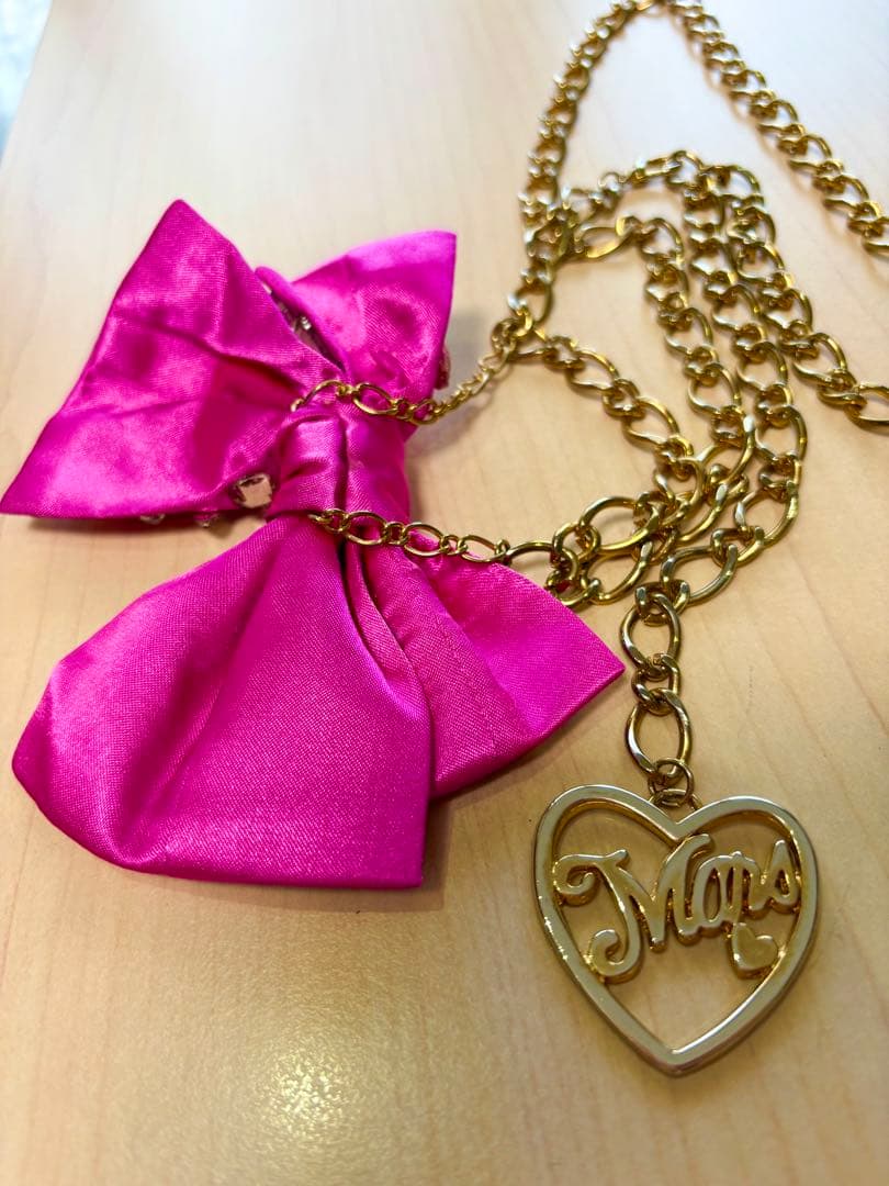 MARSキラキラビジュー付きピンクリボンチェーンベルトY2k平成女児