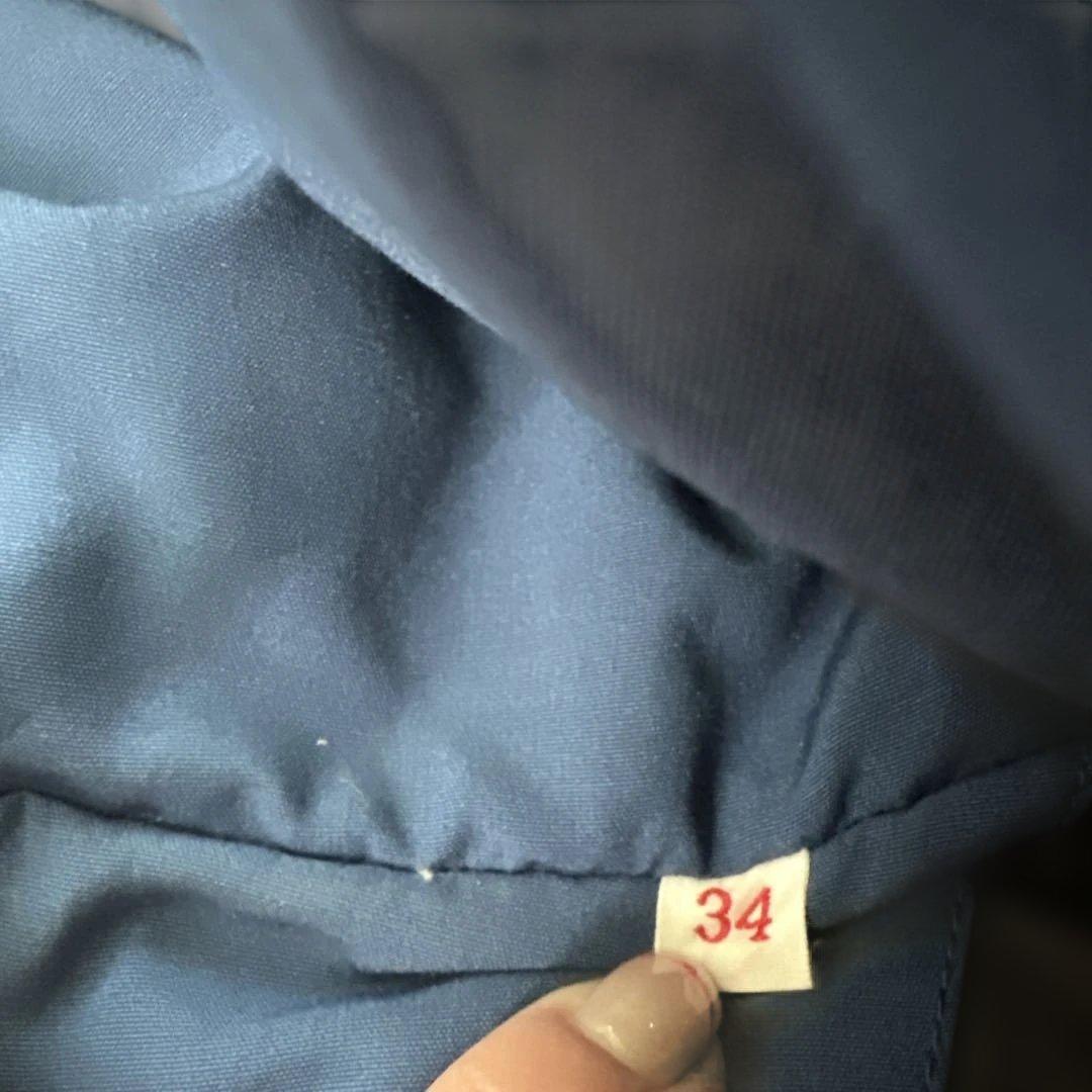 DANTON ダウンジャケット 青 ファー付き