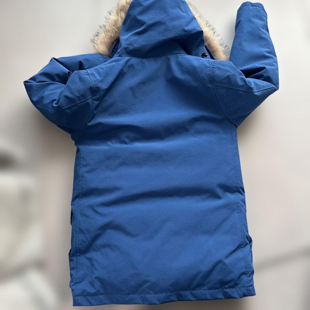 DANTON ダウンジャケット 青 ファー付き