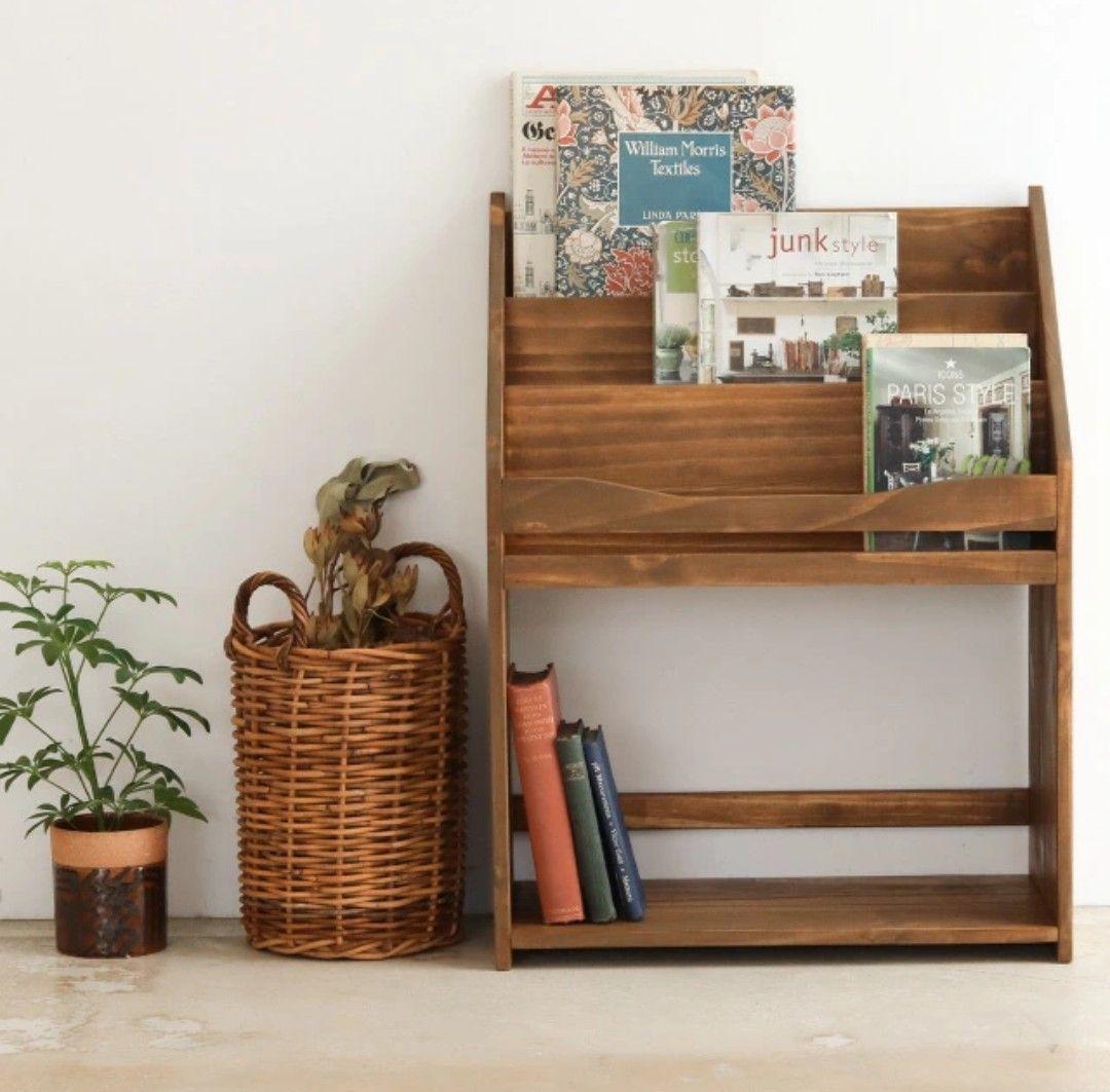 ナインマーケ木製ハンドメイドマガジンラック本棚大型絵本ブックシェルフアンティーク