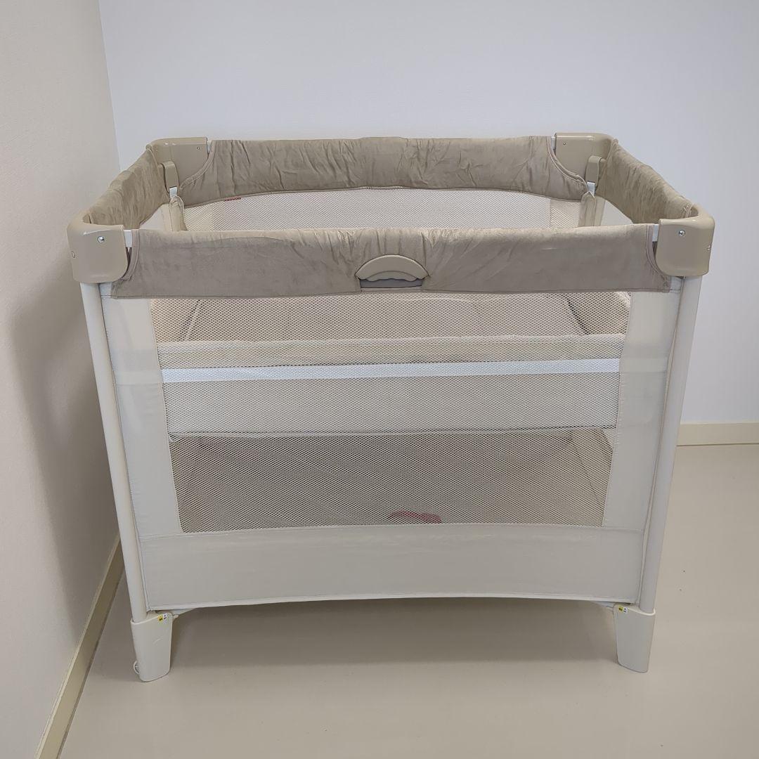 【美品】アップリカ　ココネルエアープラスAB　ホワイトベージュ　取説　保存袋付き