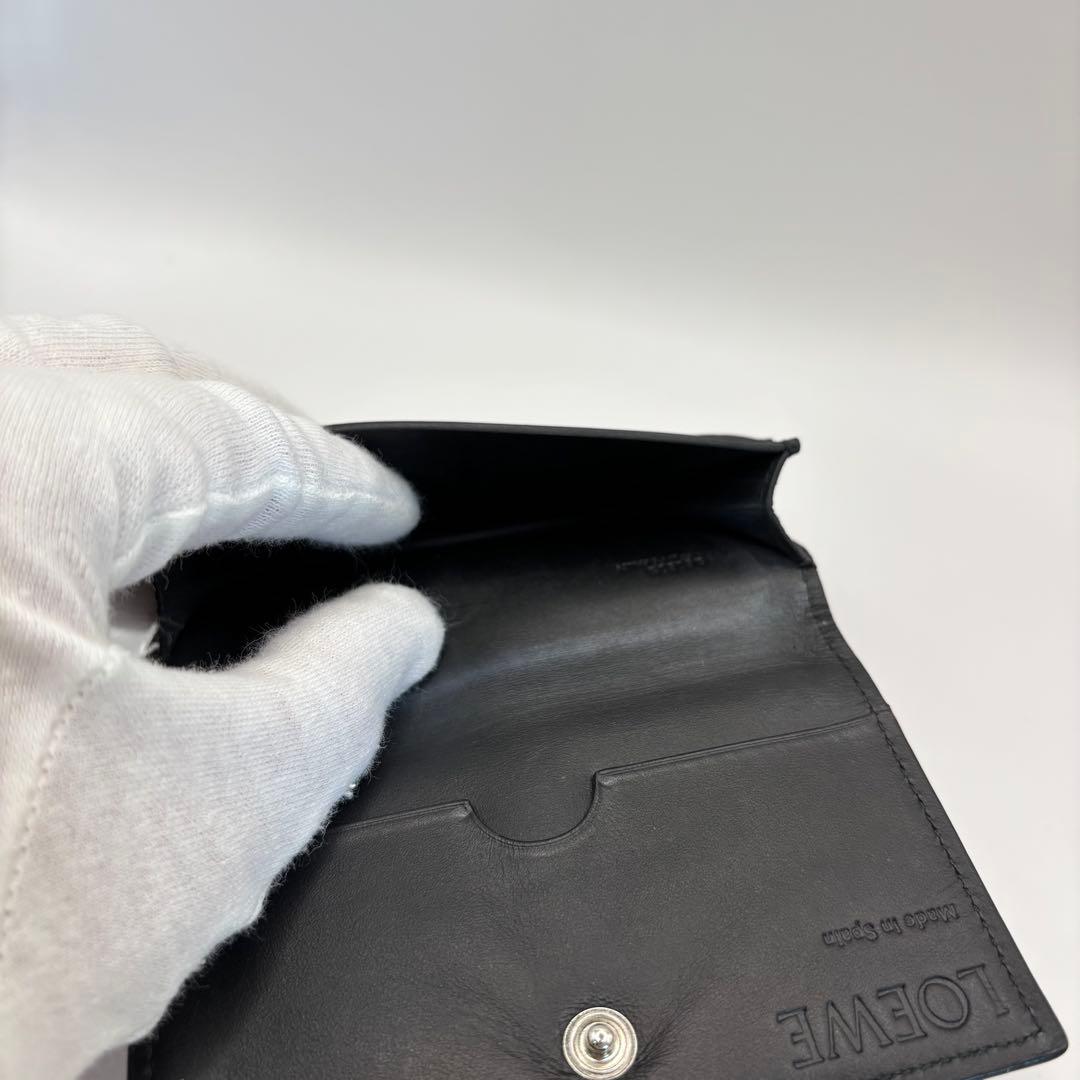 LOEWE カードケース　名刺入れ　ブラック　リネン　アナグラム　名刺ホルダー