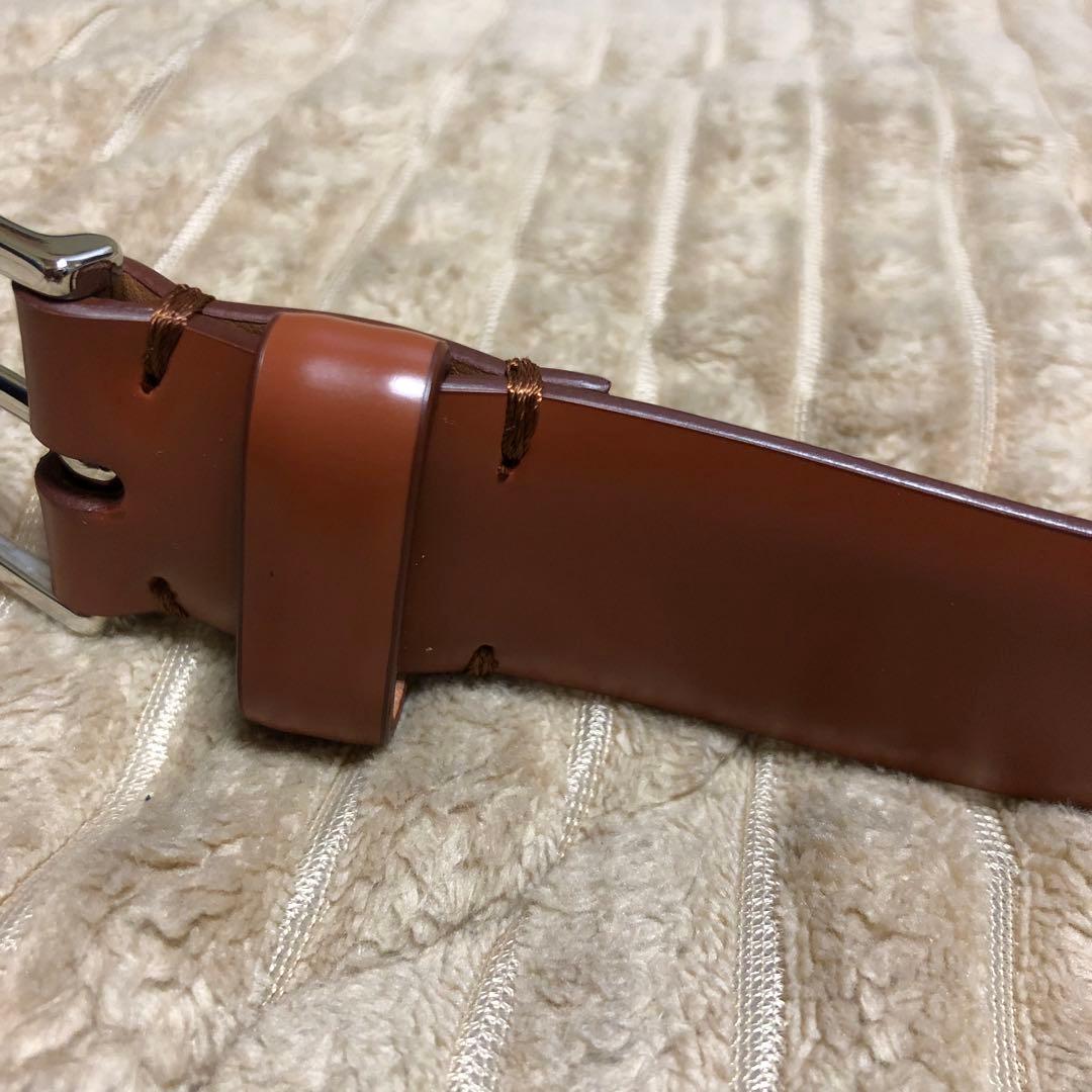 ラルディーニLARDINI本革レザーベルト フラワーピン付/ブラウン85cm