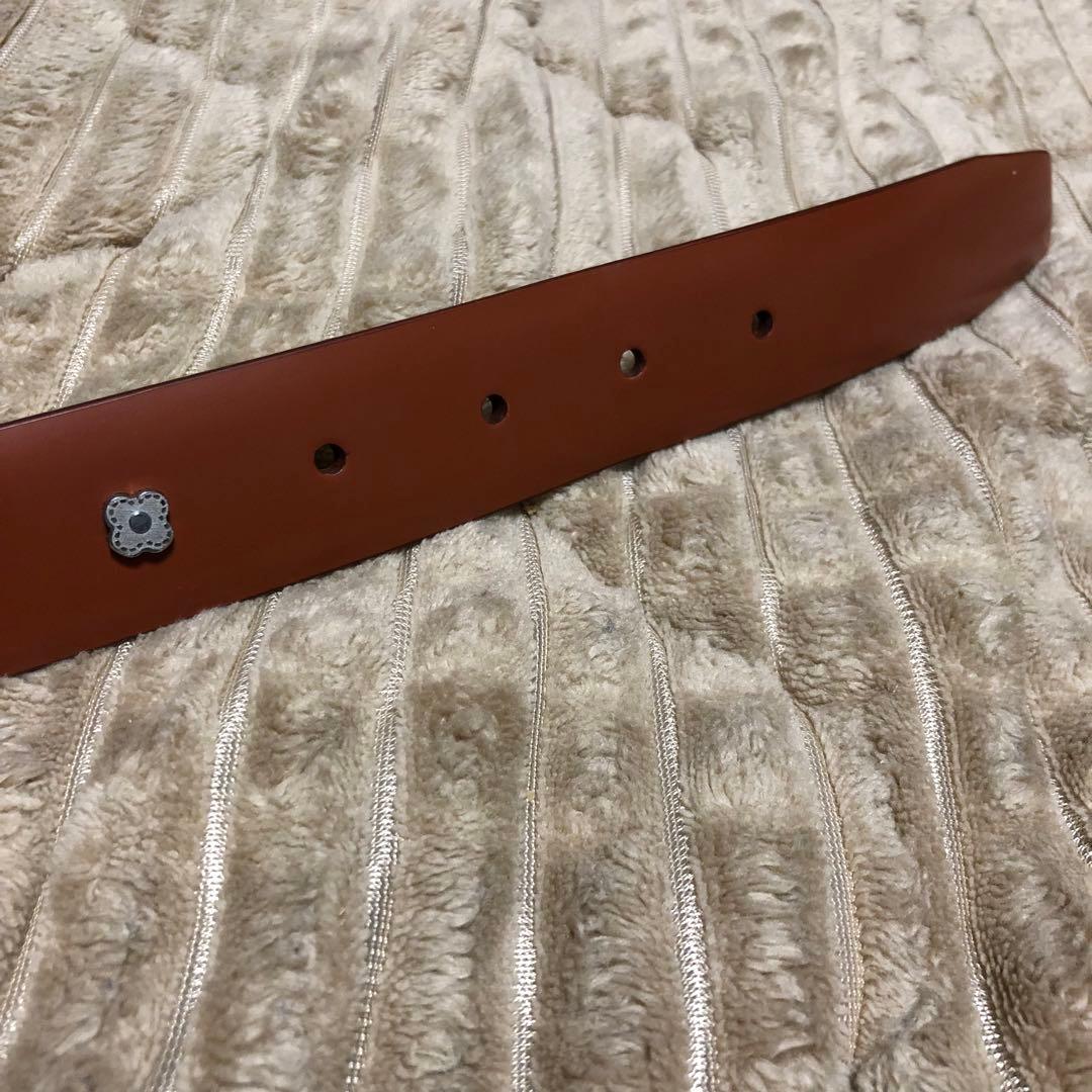 ラルディーニLARDINI本革レザーベルト フラワーピン付/ブラウン85cm