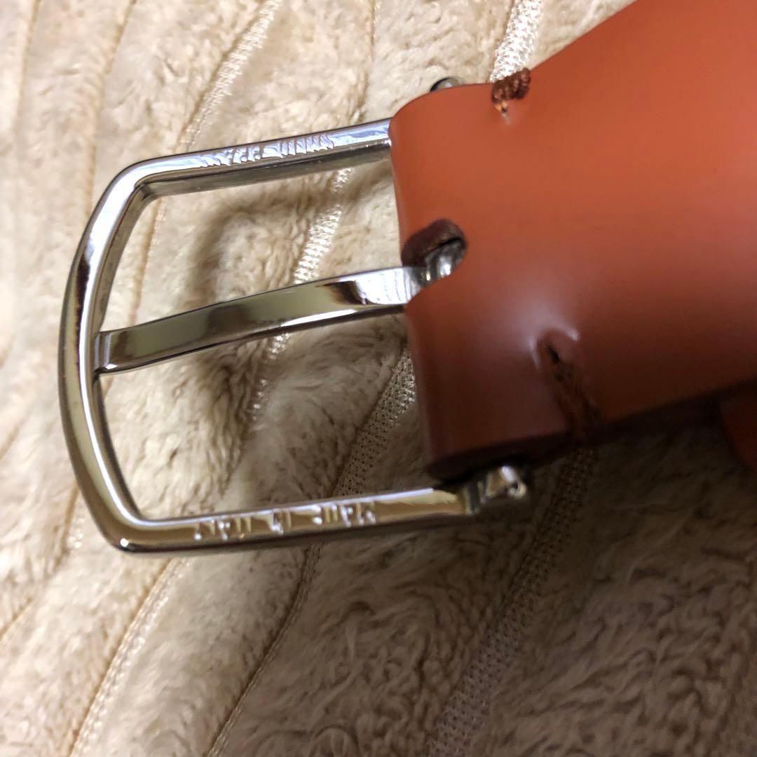 ラルディーニLARDINI本革レザーベルト フラワーピン付/ブラウン85cm