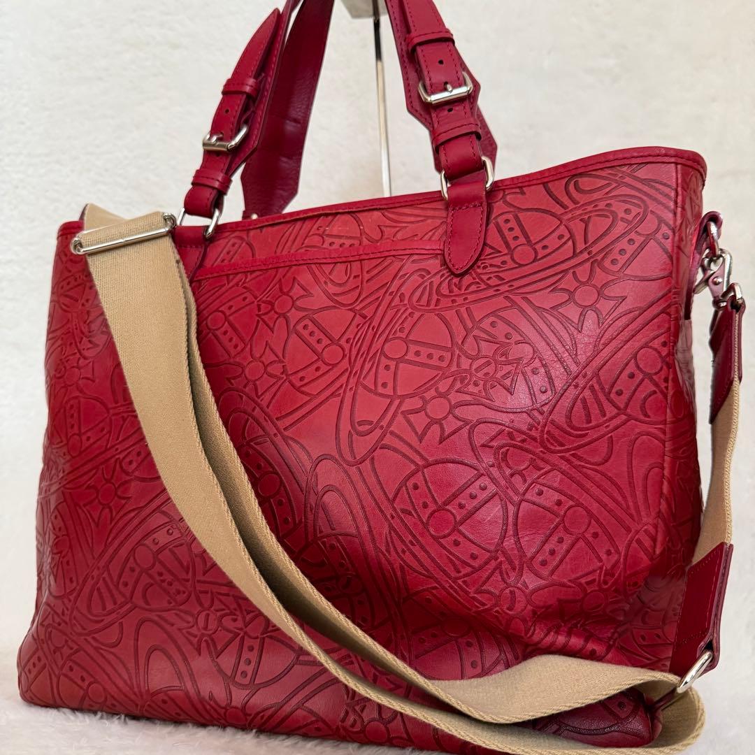 ヴィヴィアンウエストウッド アーサー　2wayトートバッグ ORB オーブ　赤