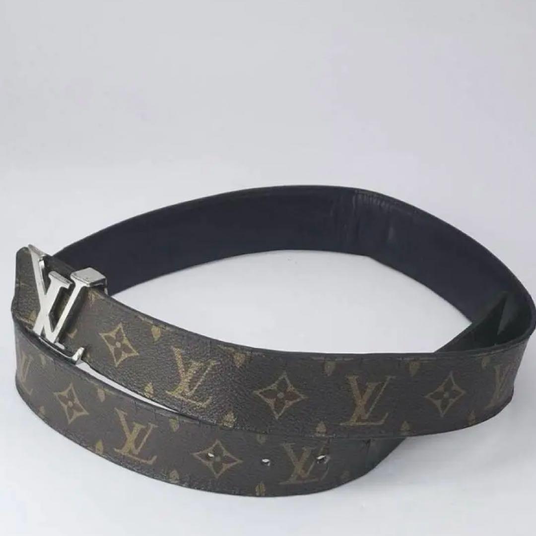 ルイヴィトン　モノグラム サンチュール LVイニシャル　ブラウン　レザー　ベルト