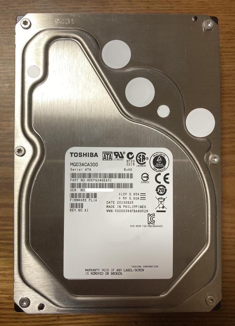 東芝 TOSHIBA MG03ACA300（3.5インチ HDD 3TB）