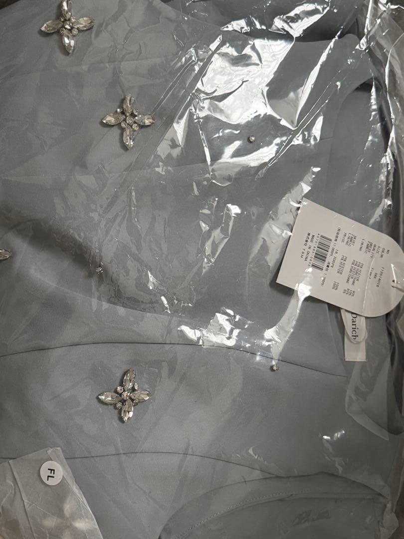 Darich ダーリッチ ビジューフレアバルーンミニドレス sax FL