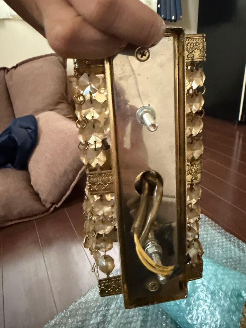 【当時物・サロンバス仕様】壁掛けシャンデリア 2個セット 観光バス取り外し品