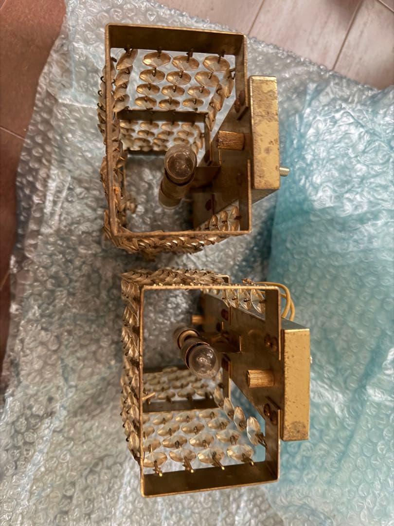 【当時物・サロンバス仕様】壁掛けシャンデリア 2個セット 観光バス取り外し品