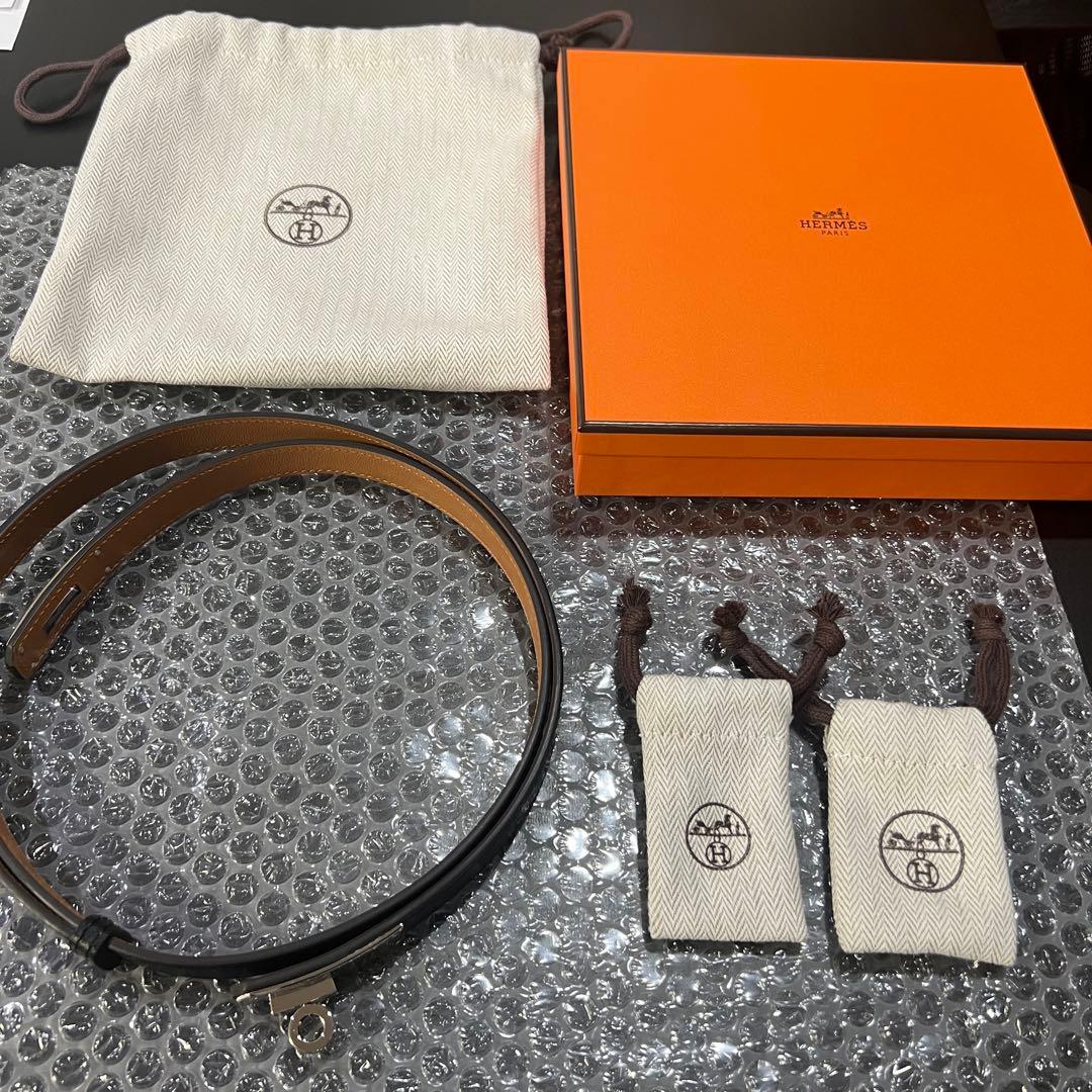 Hermès ベルト《ケリー》18 レザーベルト ブラック