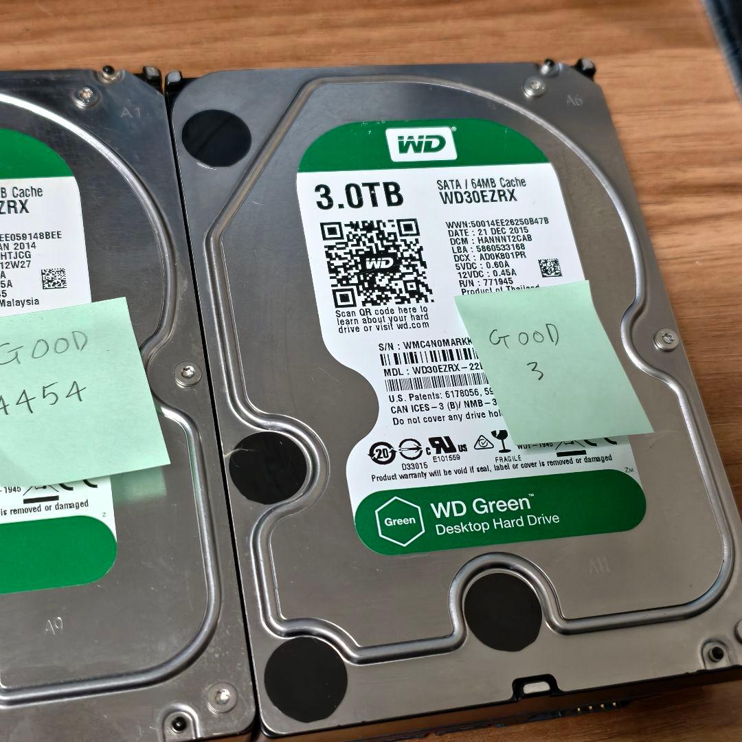 WD Green 8TB HDD WD20EZRX 3台