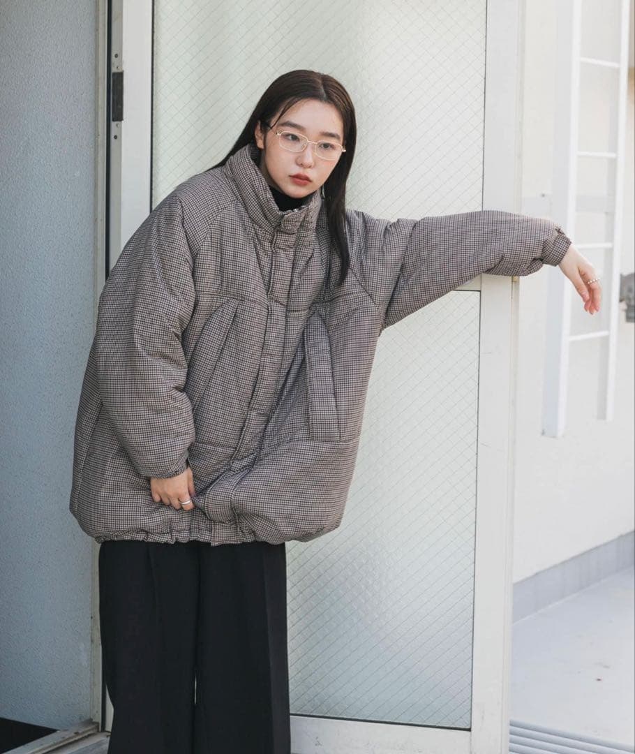 センスオブプレイス UR TECH モンスターコート ブラウン チェック