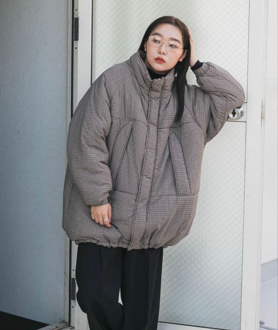 センスオブプレイス UR TECH モンスターコート ブラウン チェック