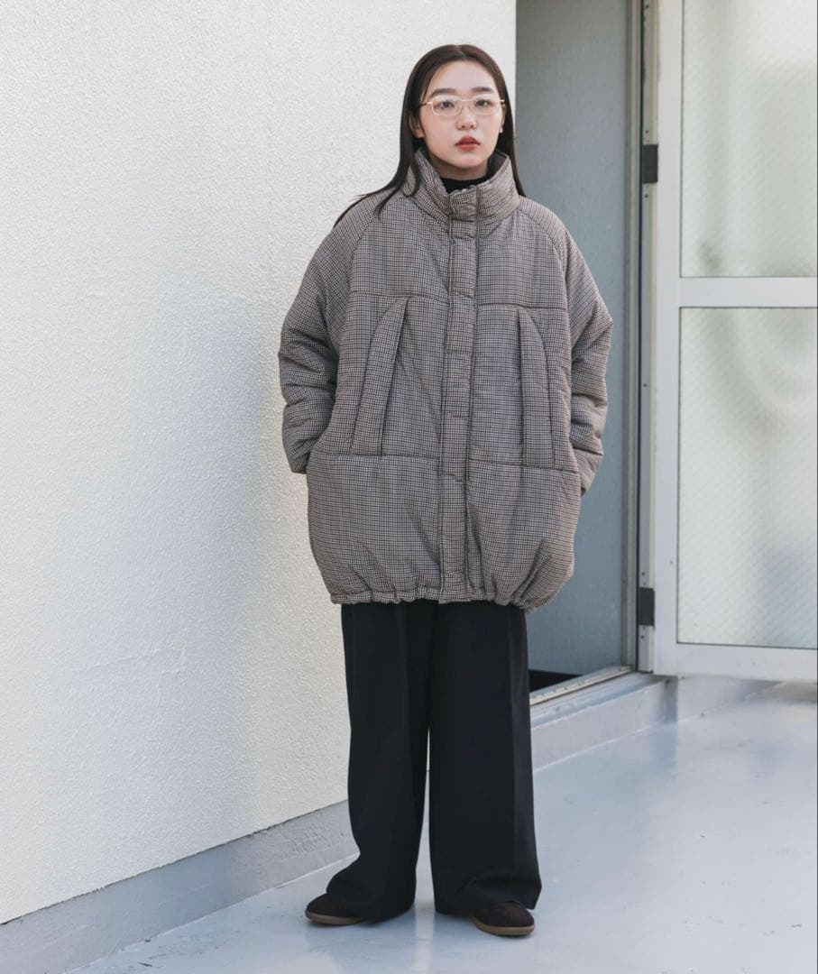 センスオブプレイス UR TECH モンスターコート ブラウン チェック