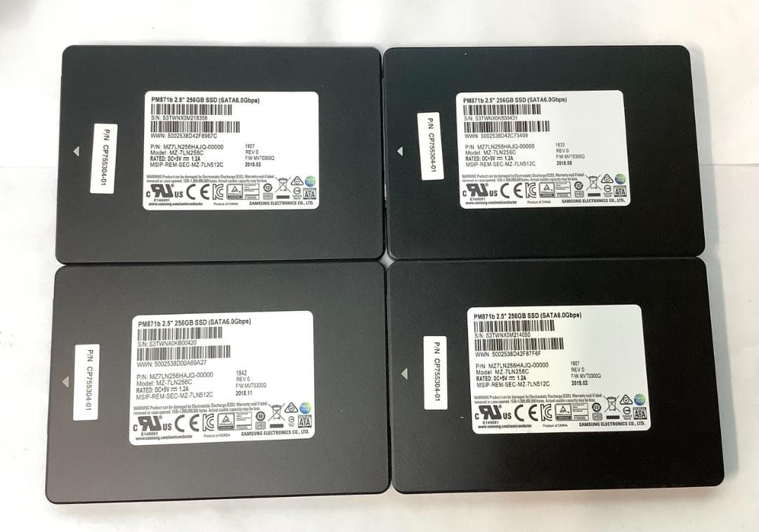 ②-W842-SAMSUNG SATA 256GB 2.5インチ SSD 4点