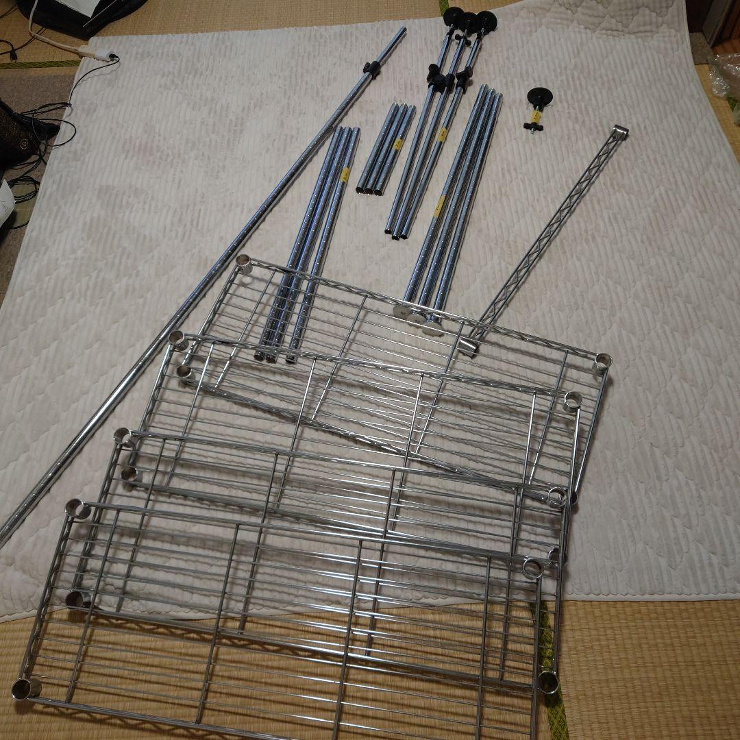 スチールラック4段　ルミナス　SLIM　テンション付き