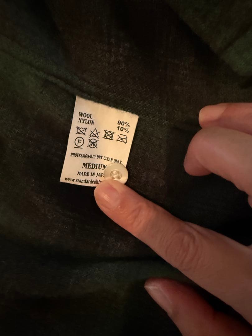 スタンダードカリフォルニア　オンブレ　チェックシャツ　ウール M グリーン　レア