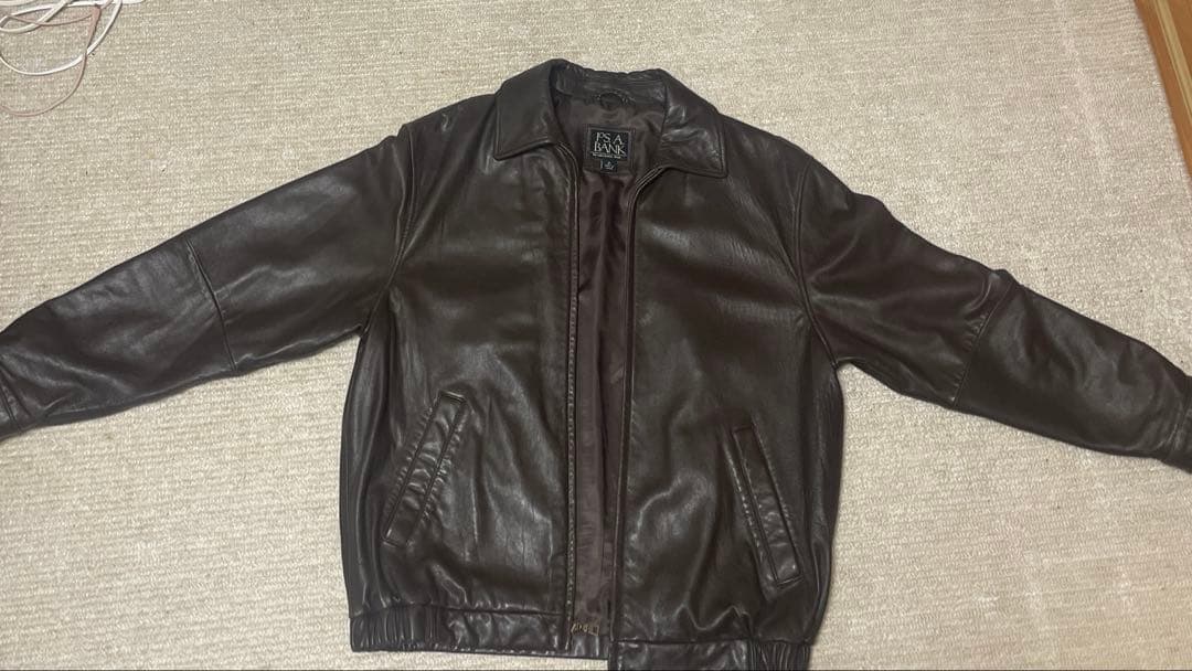 90s Jos. A. Bank ダークブラウン レザー ジャケット M