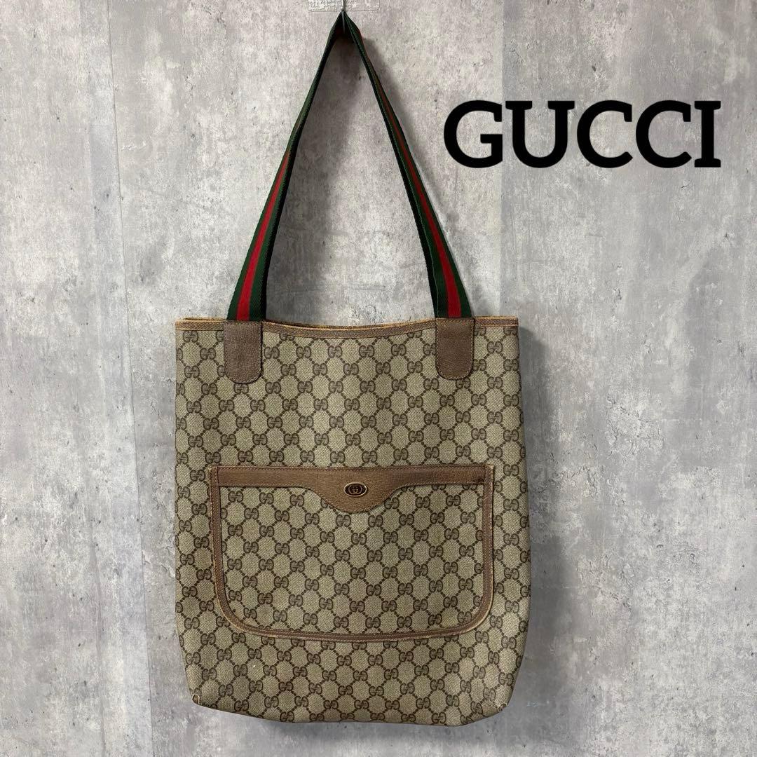 GUCCI グッチ GG柄 キャンバス シェリーライン トートバッグ A4可