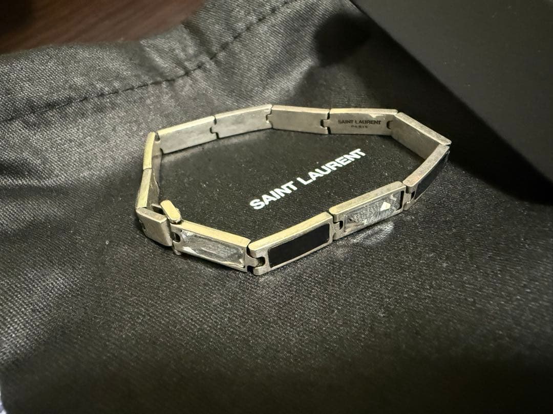 SAINT LAURENT 腕輪 メンズ NERO/CRYSTAL N