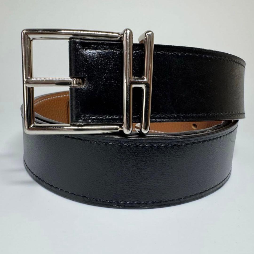 エルメス　HERMES リバーシブルベルト ネイサン　32 Hロゴ　レザー