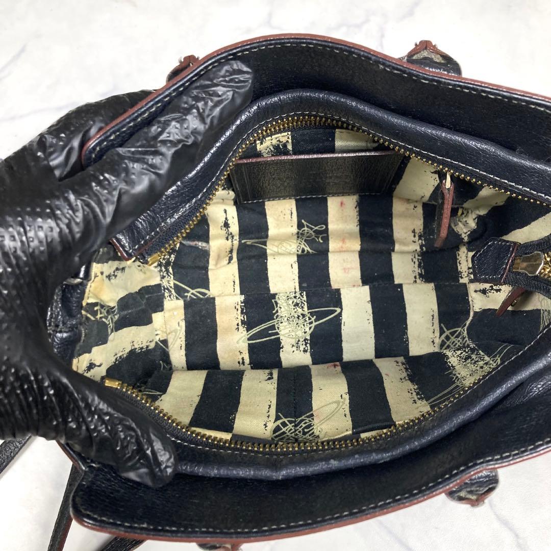 ヴィヴィアンウェストウッド ハンドバッグ 2way オーブロゴ レザー ブラック