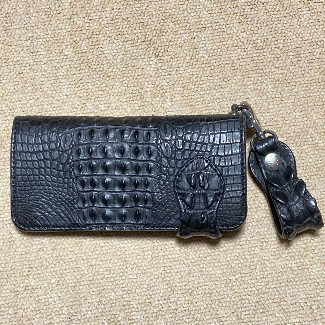 【極美品】ファニー製ライダースワレット　長財布　クロコダイル