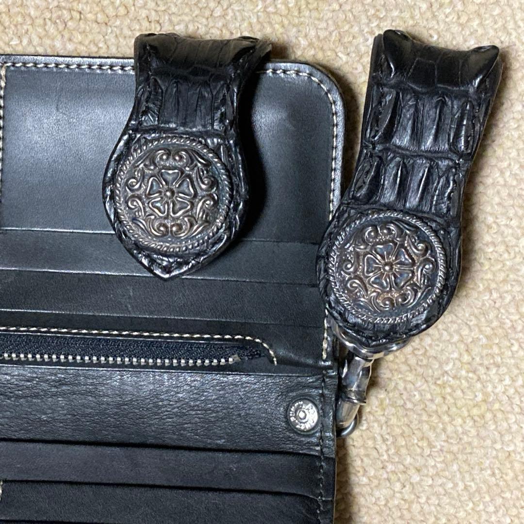 【極美品】ファニー製ライダースワレット　長財布　クロコダイル