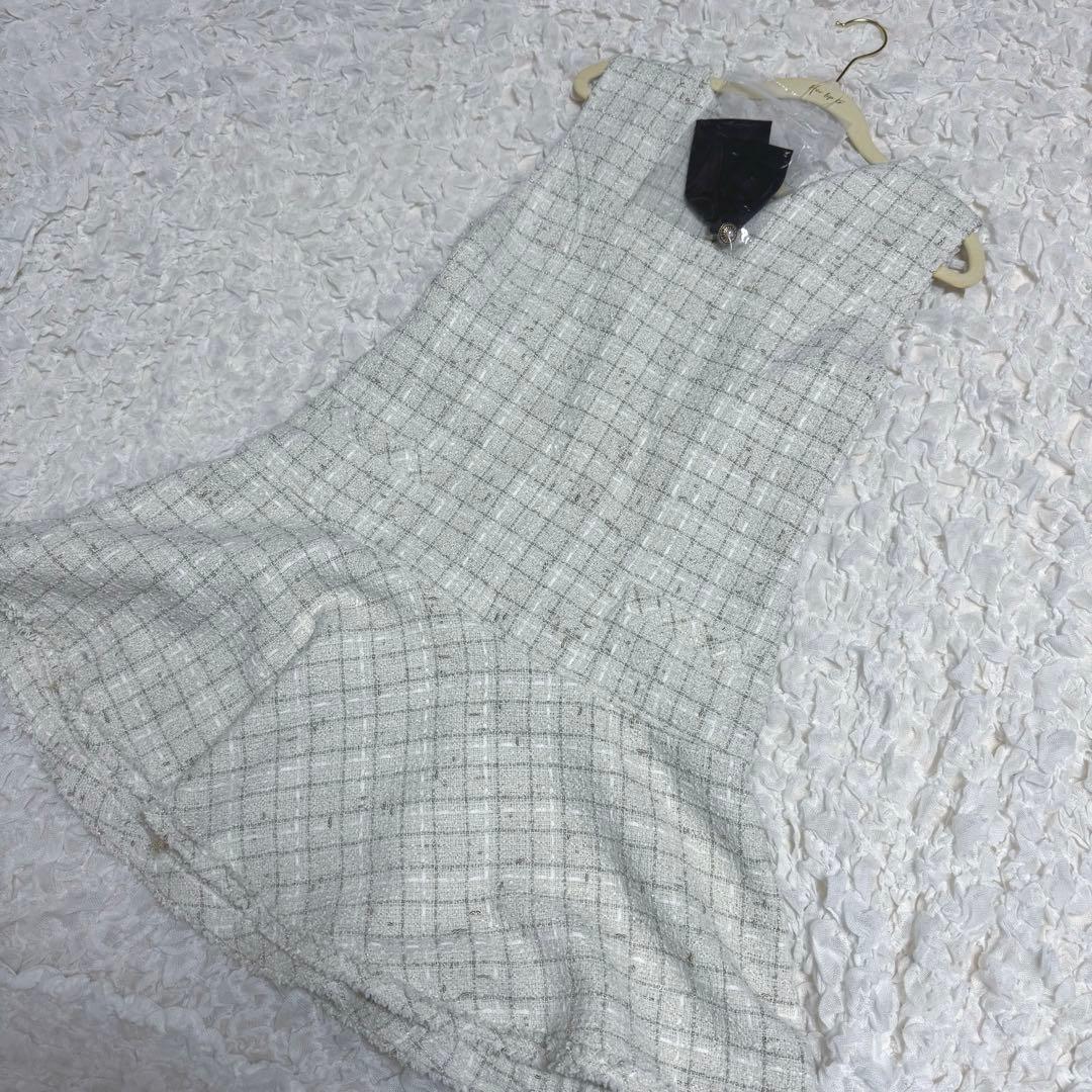 Victoria Tweed Jumper Dress swan Mサイズ