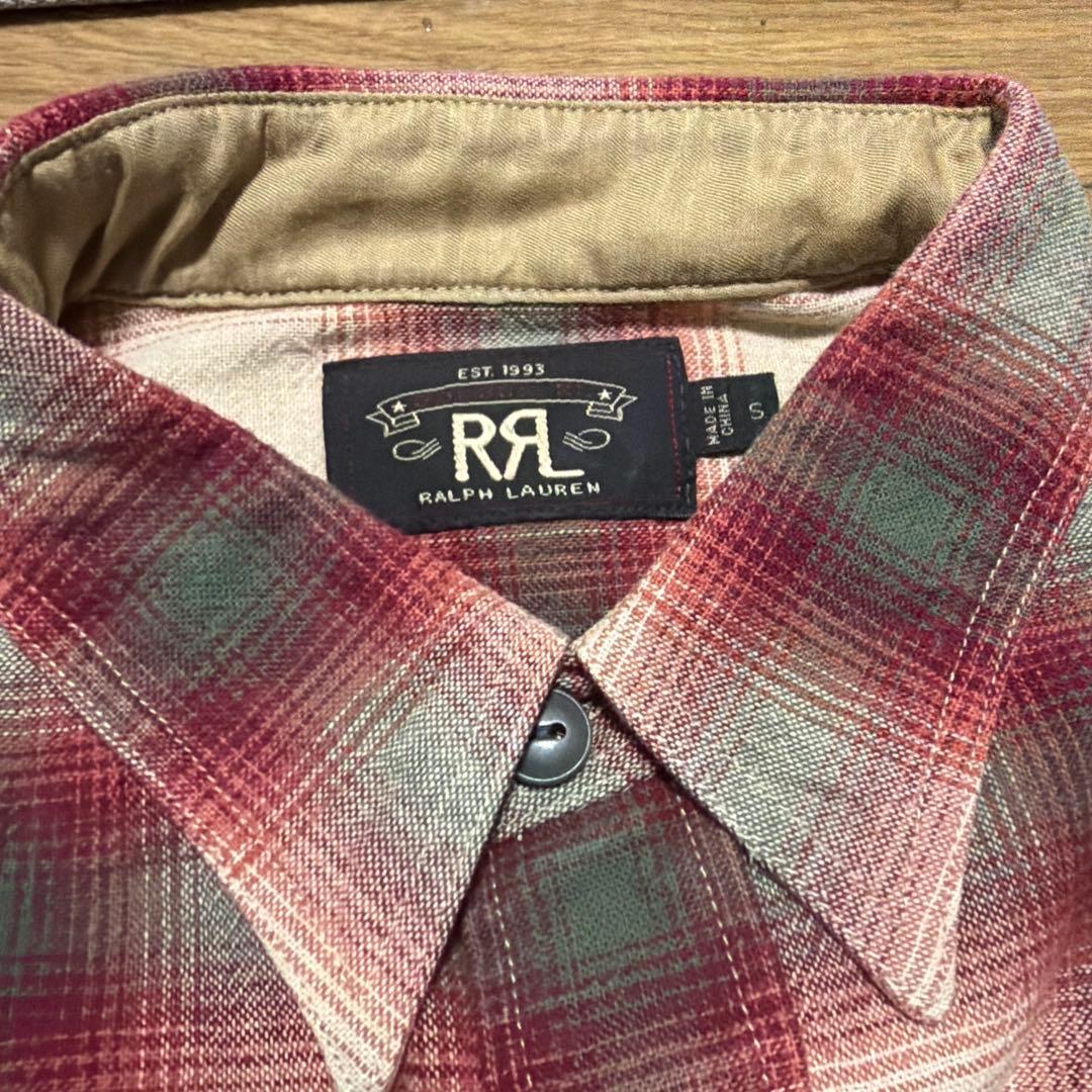 ダブルアールエル　オンブレ　チェックシャツ　S