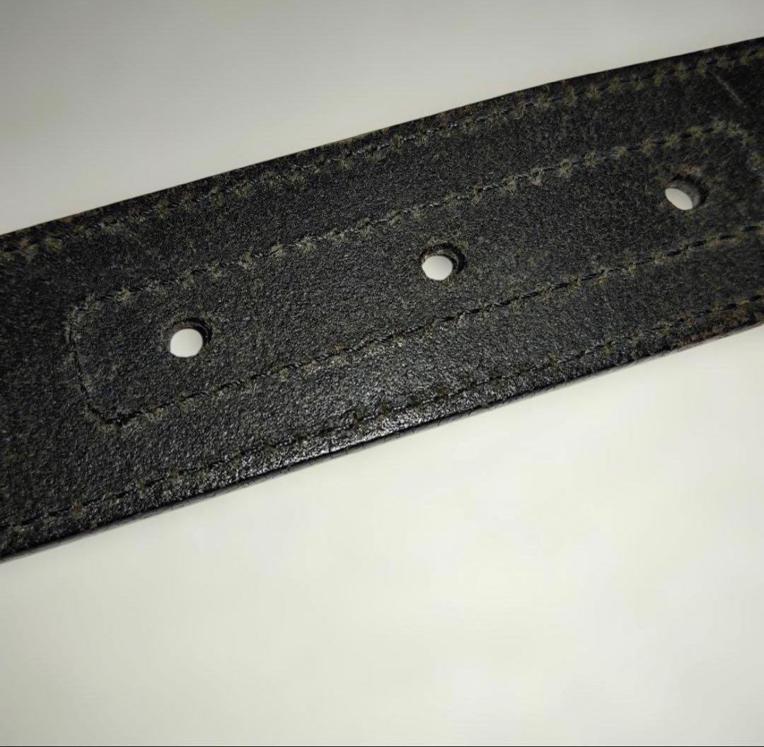 GUCCIブラックレザー ベルト ロゴバックル