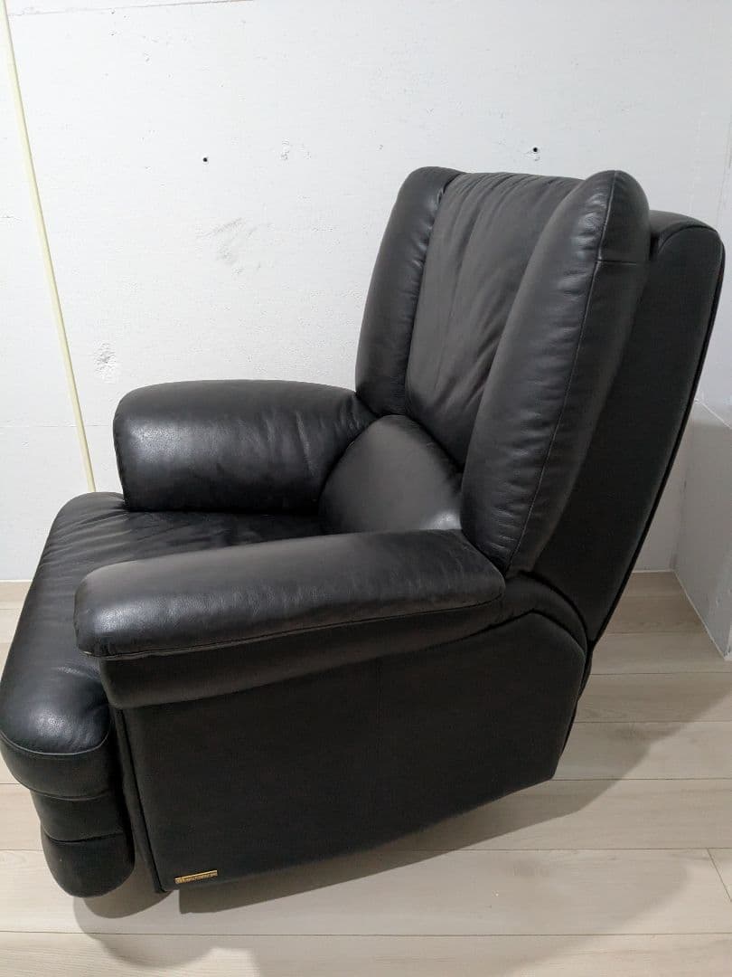 黒本革 1人掛けソファ　ロッキンチェア