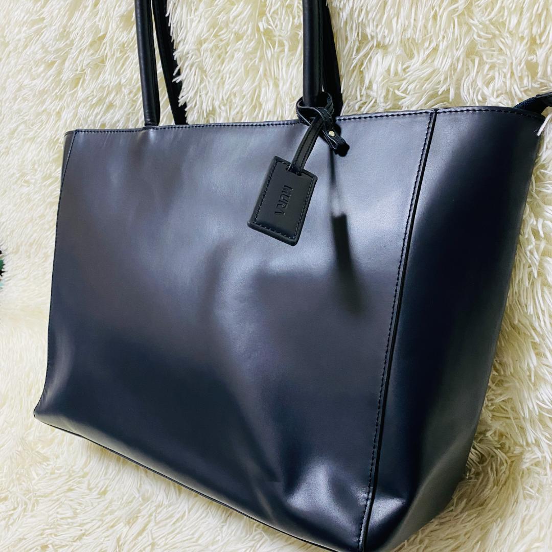 【極美品】ムラ MURA ブラックレザートートバッグ A４収納可 ビジネス