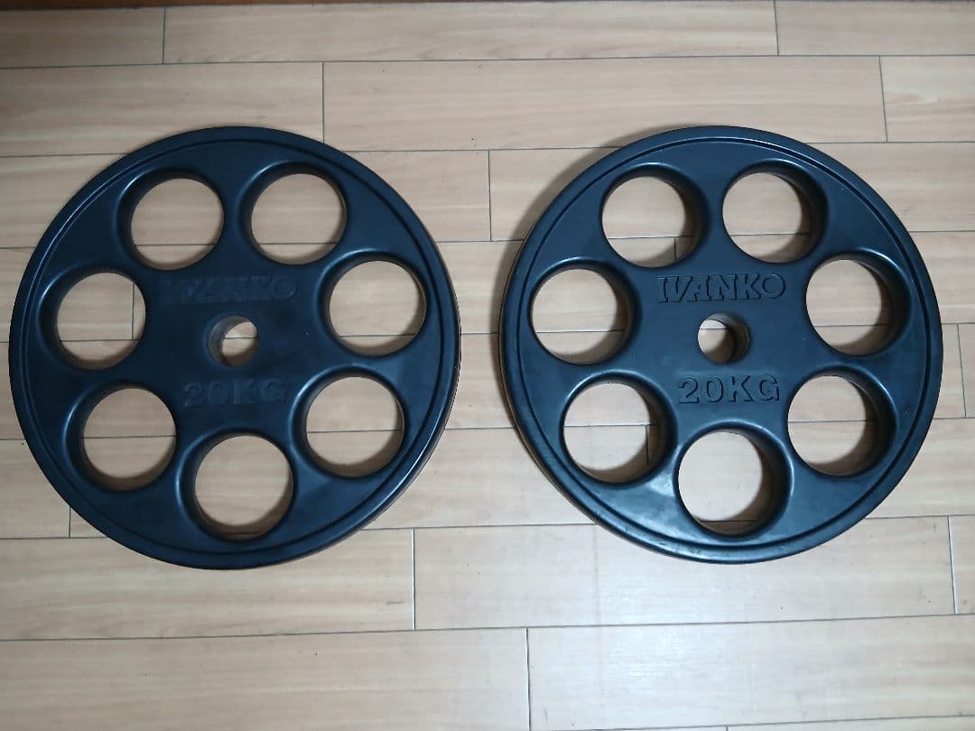 ②IVANKOイヴァンコ ラバープレート20kg x1枚穴径50mm(同時購入)