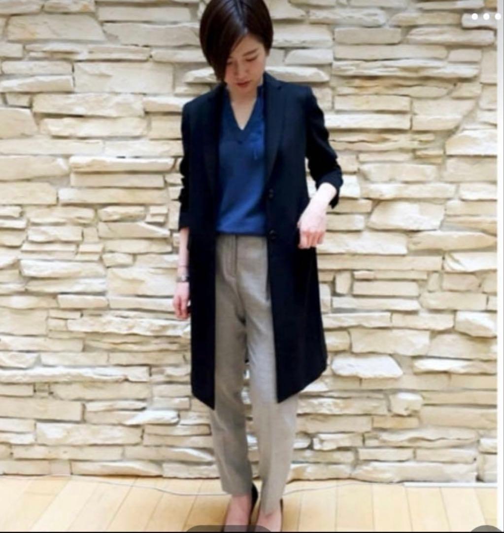 TOMORROWLAND カシミヤ混 ウールチェスターコート 黒 38 9号 M