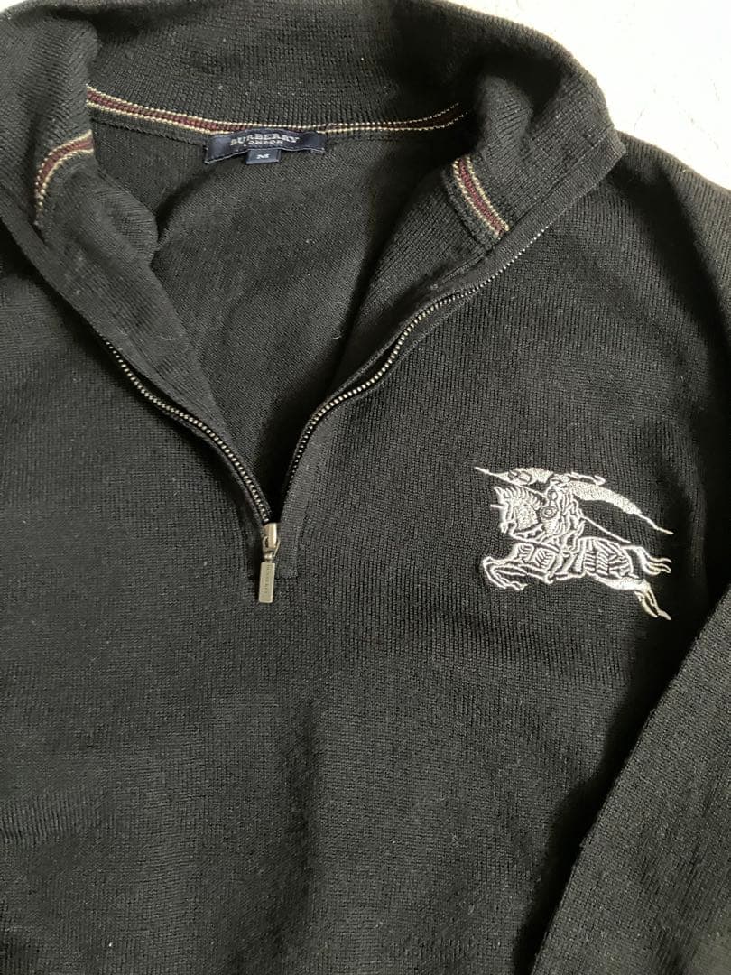 美品 バーバリー クォータージップ セーター Ｍサイズ