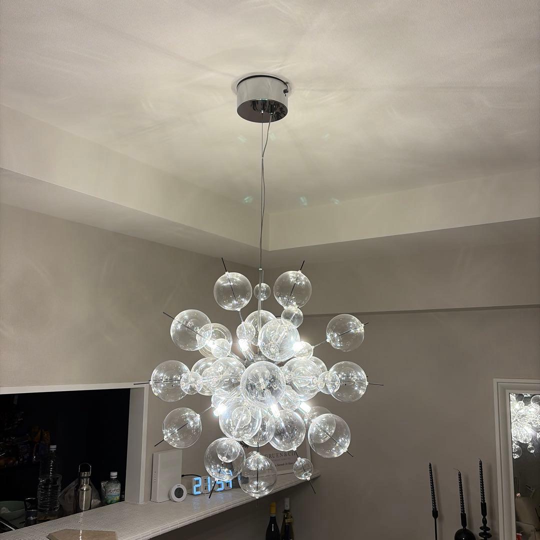 バブルシャンデリア シルバー 10灯 直径60cm