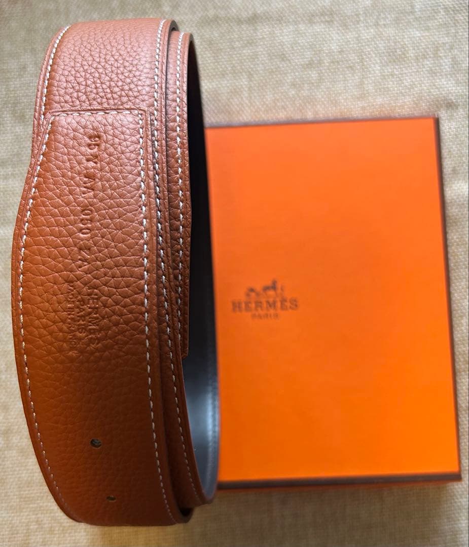 【絶品】 エルメス リバーシブルメンズベルト 113cm 幅38mm 未使用美品