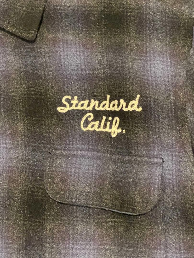 Standard California 21AW オンブレWOOL シャツブルー
