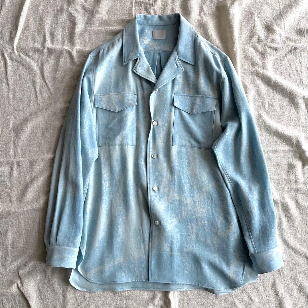 山内 ヤマウチ コットンローブ・テーラードカラーシャツ 藍染め 4