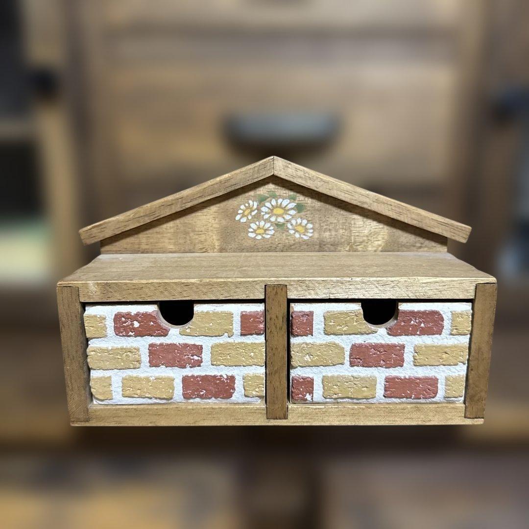 Many 家の形 小物入れ レンガ 雑貨 ナチュラル小物入